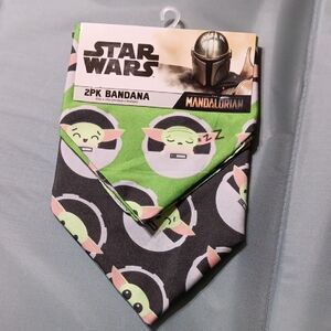 2 Star Wars Mandalorian Pets Bandana Set - Green and Black